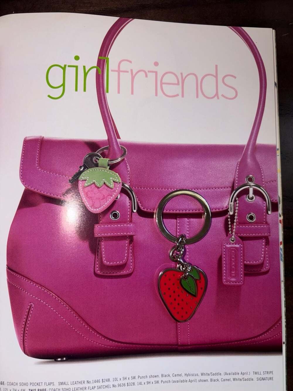 Coach Vintage Metal Red Strawberry Y2K Keychain